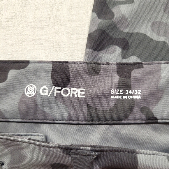 New G Fore Golf Pants Mens 34/31 Stretch Trouser Gray Camo Slim Performance - Picture 4 of 15